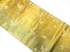 引き箔花唐草模様織り出し袋帯